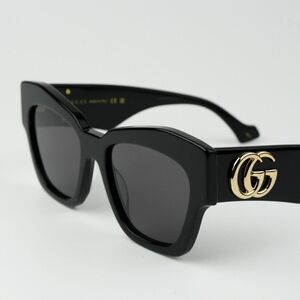 NEW Gucci GG1422S 001 Black Grey Square Women Sunglasses GG 1422S